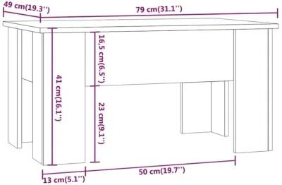 Coffee Table High Gloss White 31.1"x19.3"x16.1" Engineered Wood