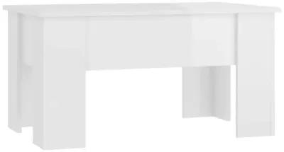 Coffee Table High Gloss White 31.1"x19.3"x16.1" Engineered Wood