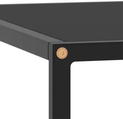 CHARMMA Coffee Table Black with Black Glass 23.6"x23.6"x13.8"