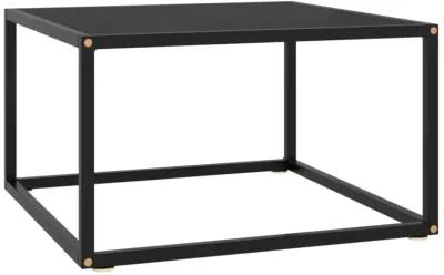 CHARMMA Coffee Table Black with Black Glass 23.6"x23.6"x13.8"