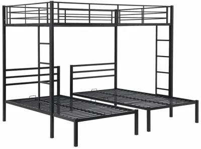 Merax Classic Triple Bunk Bed  with Built-in Shelf