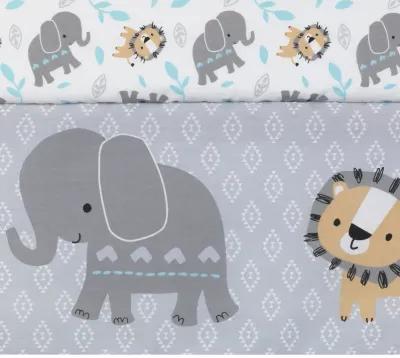 Bedtime Originals Jungle Fun 3-Piece Crib Bedding Set - Blue, Gray, White