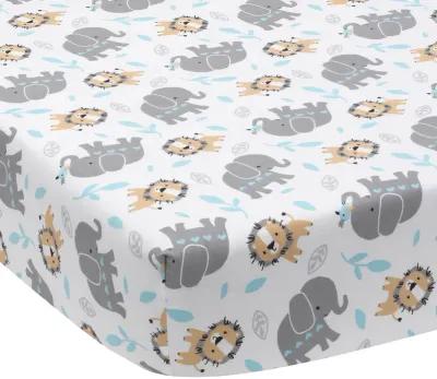 Bedtime Originals Jungle Fun 3-Piece Crib Bedding Set - Blue, Gray, White