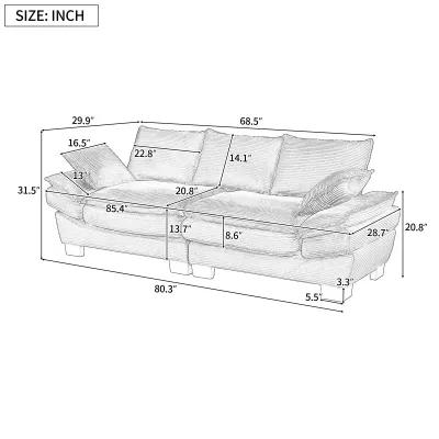 Merax Corduroy Fabric Sofa Couch