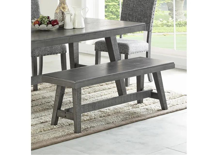 Sturdy Wood Dining Bench, Grey