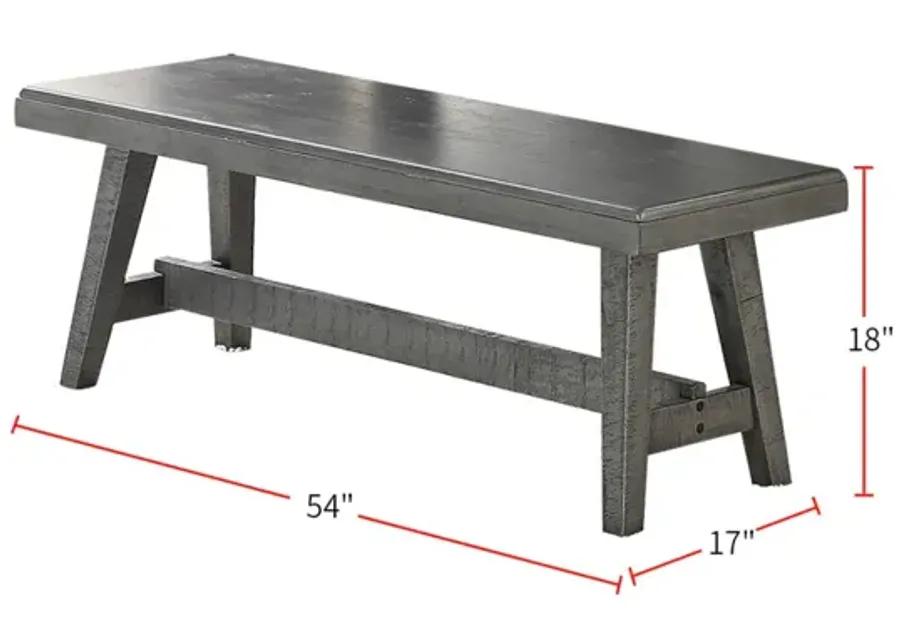 Sturdy Wood Dining Bench, Grey