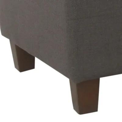 Fabric Upholstered Button Tufted Wooden Bench With Hinged Storage, Dark Gray and Brown - Benzara