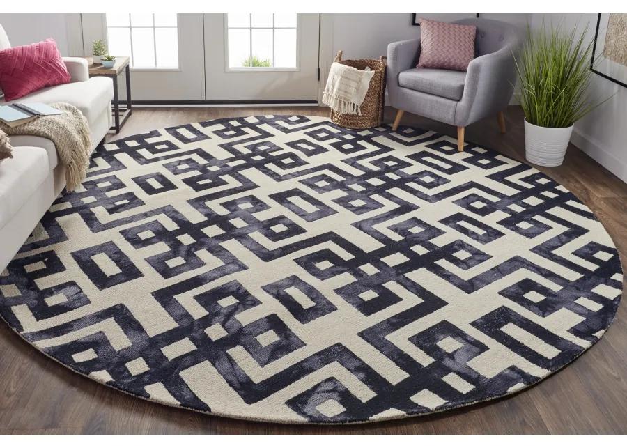 Lorrain 8568F Ivory/Black 10' x 10' Round Rug