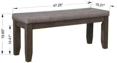 1 Piece Modern Bench Tufted Upholstery Tapered Wood Legs Bedroom Living Room Furniture Gray Linen Finish