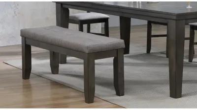 1 Piece Modern Bench Tufted Upholstery Tapered Wood Legs Bedroom Living Room Furniture Gray Linen Finish