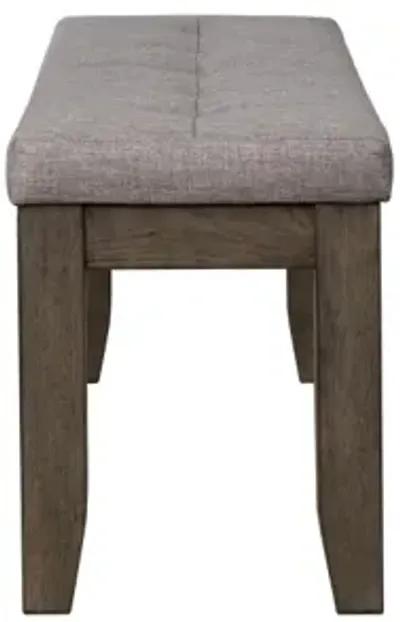 1 Piece Modern Bench Tufted Upholstery Tapered Wood Legs Bedroom Living Room Furniture Gray Linen Finish