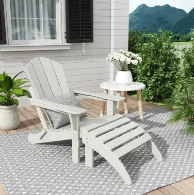 WestinTrends Folding Adirondack Chair With Footrest Ottoman Set