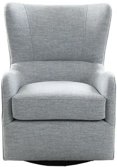 Gracie Mills Zachery Transitional Swoop Wing Chair with Round Arm and Piped Edges