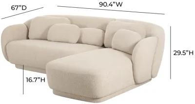 Misty Cream Boucle Sectional - RAF