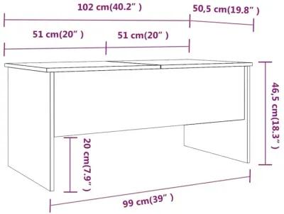 Coffee Table Brown Oak 40.2"x19.9"x18.3" Engineered Wood