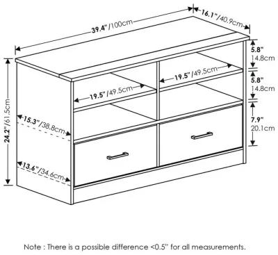 Furinno Jensen TV Stand with Drawer, French Oak