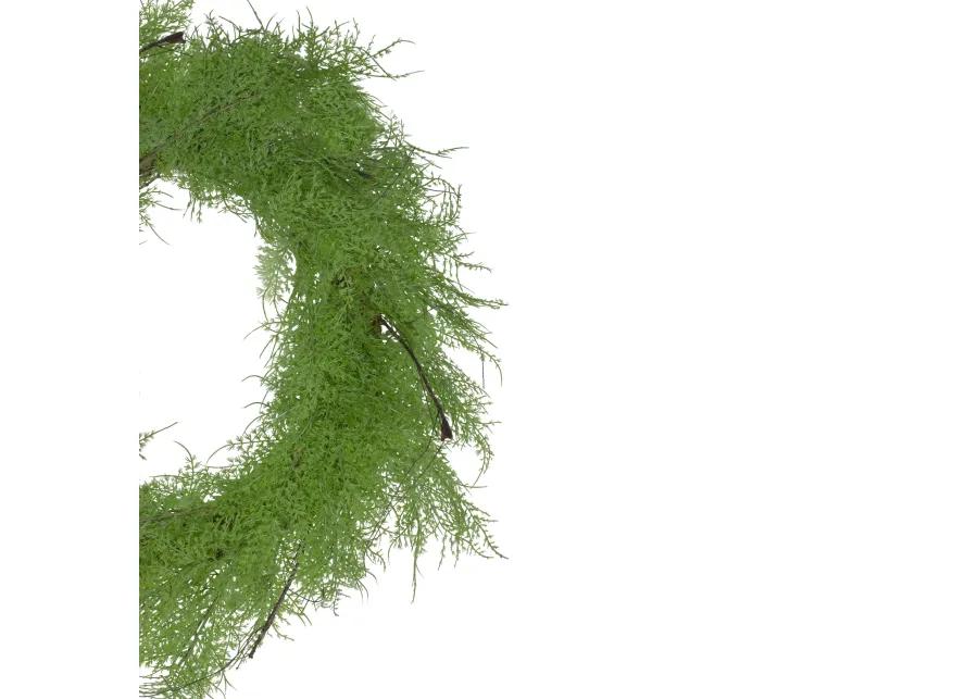 Brown and Green Cedar Christmas Wreath - 24-Inch  Unlit