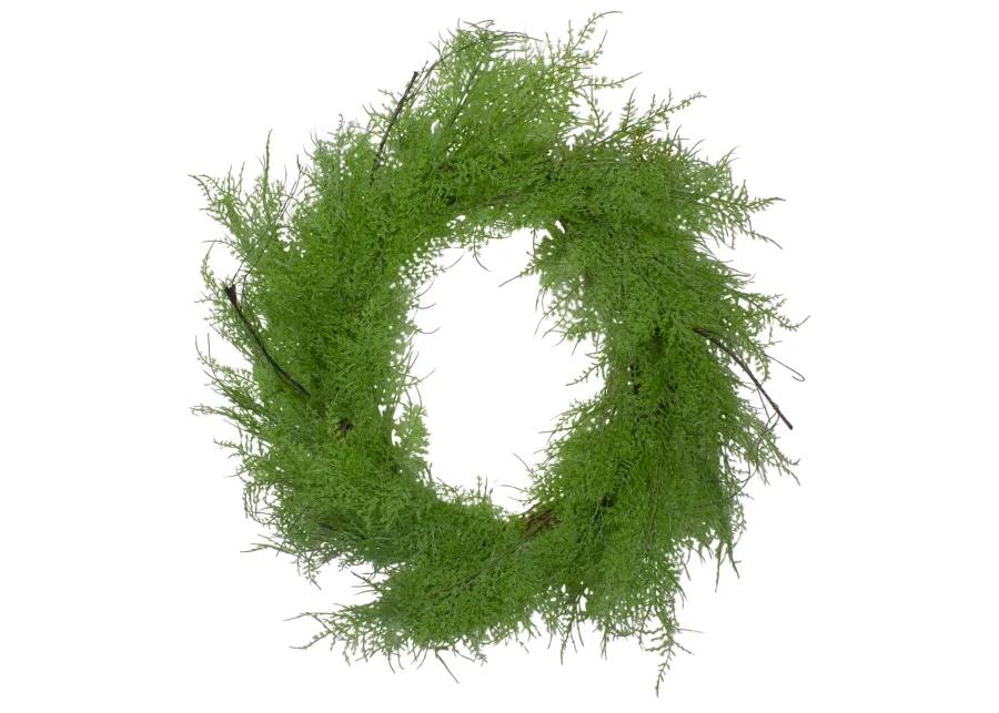 Brown and Green Cedar Christmas Wreath - 24-Inch  Unlit