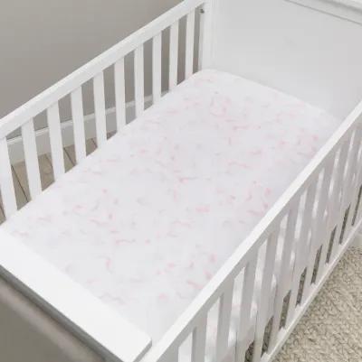 Lambs & Ivy Signature Rose Marble Organic Cotton Fitted Crib Sheet