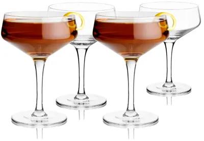 Raye Angled Crystal Coupe Glasses Set of 4