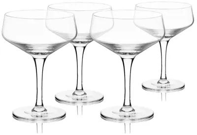 Raye Angled Crystal Coupe Glasses Set of 4