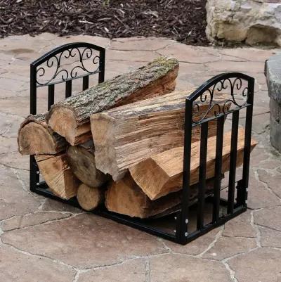 Sunnydaze 2 ft Designer Steel Firewood Log Rack - Black