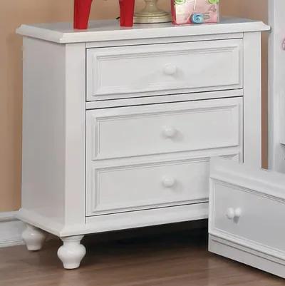 Benjara Benzara Traditional Nightstand with Tapered Legs, White,