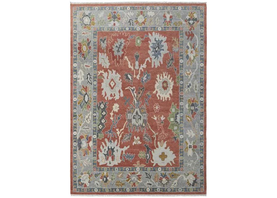 Karina 69G4F 7'9" x 9'9" Red/Gray/Ivory Rug