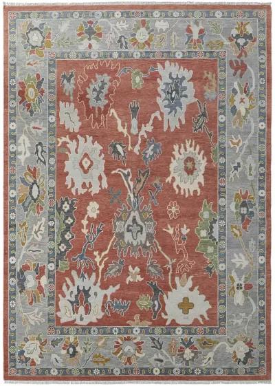 Karina 69G4F 7'9" x 9'9" Red/Gray/Ivory Rug