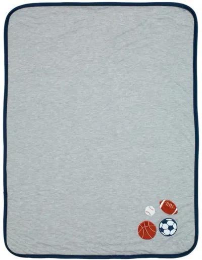 Lambs & Ivy Hall of Fame Sports Jersey/Faux Shearling Cozy Baby Blanket