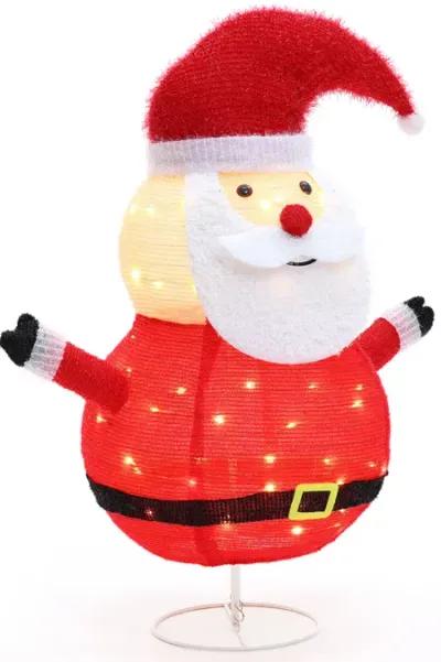 LuxenHome Santa Claus Lighted Globe 29.9-Inch Tall Indoor and Outdoor Holiday Decoration