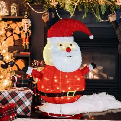 LuxenHome Santa Claus Lighted Globe 29.9-Inch Tall Indoor and Outdoor Holiday Decoration