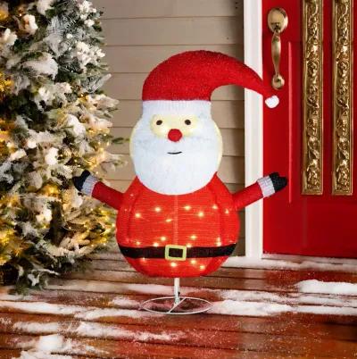 LuxenHome Santa Claus Lighted Globe 29.9-Inch Tall Indoor and Outdoor Holiday Decoration