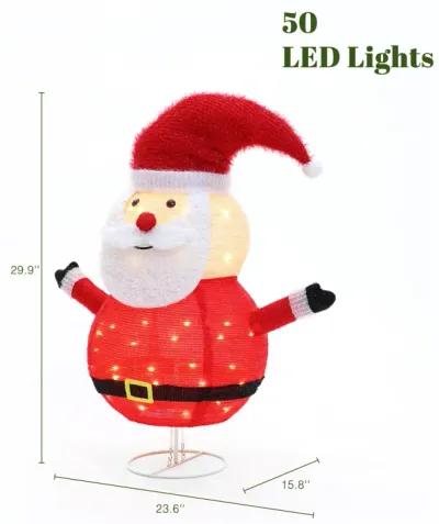 LuxenHome Santa Claus Lighted Globe 29.9-Inch Tall Indoor and Outdoor Holiday Decoration