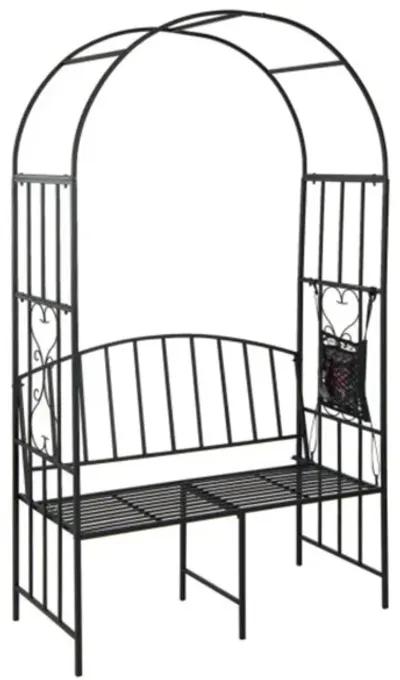 Hivvago Steel Garden Arch with 2-Seat Bench