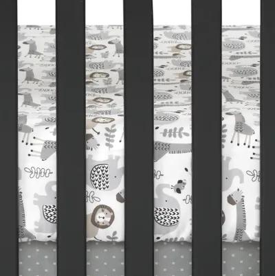 Lambs & Ivy Urban Jungle 4-Piece Crib Bedding Set - Gray, Brown, White, Jungle