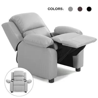 Kids Deluxe Headrest  Recliner Sofa Chair with Storage Arms