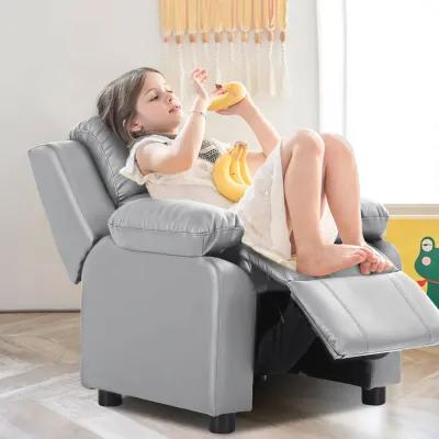 Kids Deluxe Headrest  Recliner Sofa Chair with Storage Arms