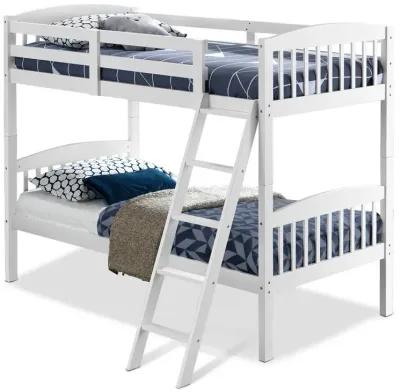 Hardwood Twin Bunk Beds with Individual Kid Bed Ladder