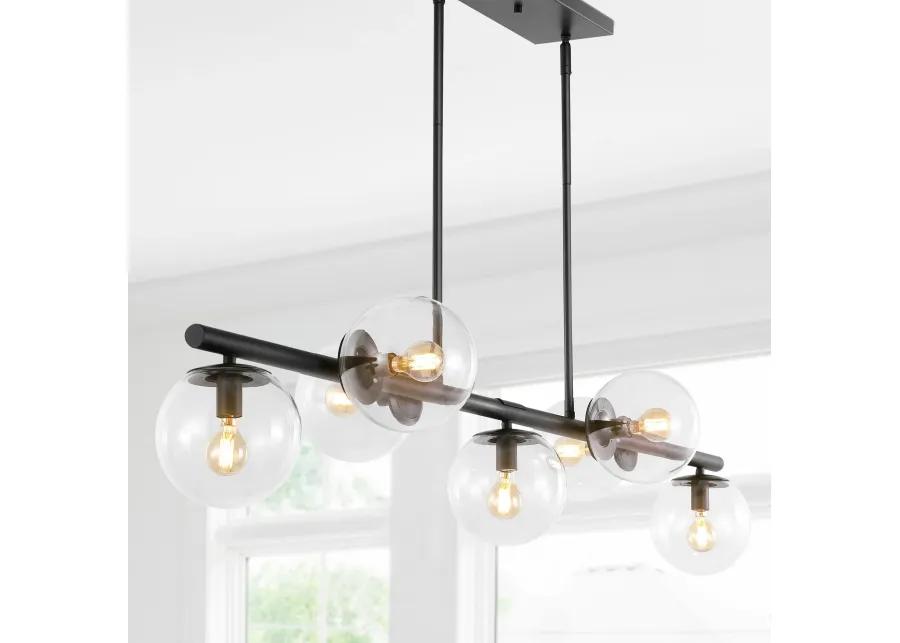 Luca Parisian Modern Glam Iron Globe Linear LED Pendant