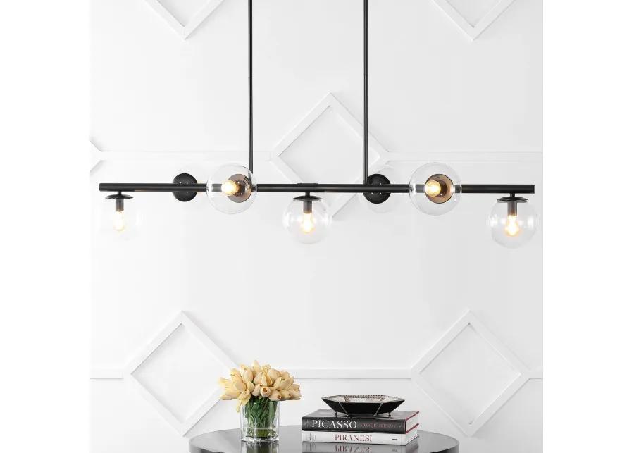 Luca Parisian Modern Glam Iron Globe Linear LED Pendant