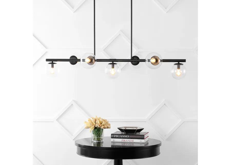 Luca Parisian Modern Glam Iron Globe Linear LED Pendant