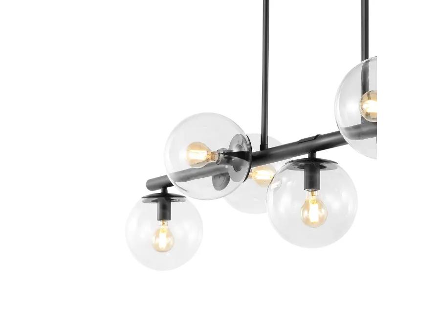 Luca Parisian Modern Glam Iron Globe Linear LED Pendant