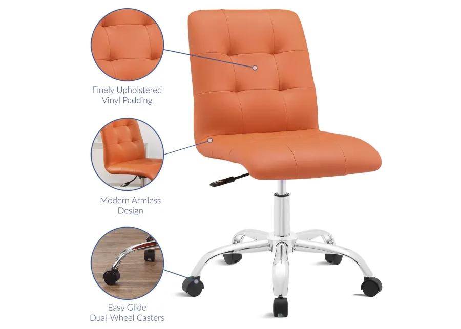 Modway Furniture - Prim Armless Mid Back Office Chair Orange