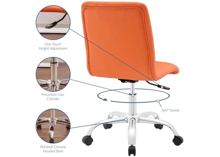 Modway Furniture - Prim Armless Mid Back Office Chair Orange