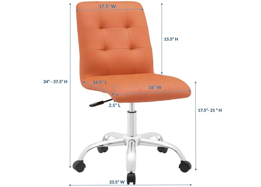 Modway Furniture - Prim Armless Mid Back Office Chair Orange