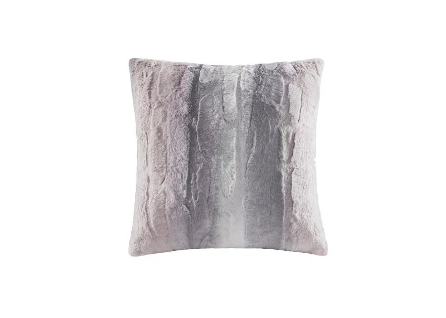 Gracie Mills Shawn Faux Brushed long Fur Square Pillow