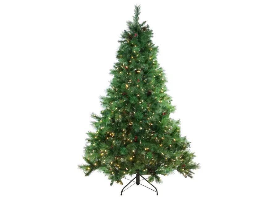 7.5' Pre-Lit Full Denali Mixed Pine Artificial Christmas Tree - Dual LED Lights