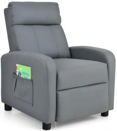 Hivvago Ergonomic PU Leather Kids Recliner Lounge Sofa for 3-12 Age Group