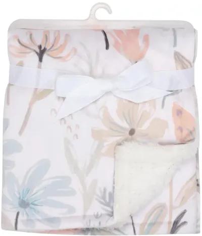 Lambs & Ivy Baby Blooms Watercolor Floral/Butterfly Soft Fleece Baby Blanket